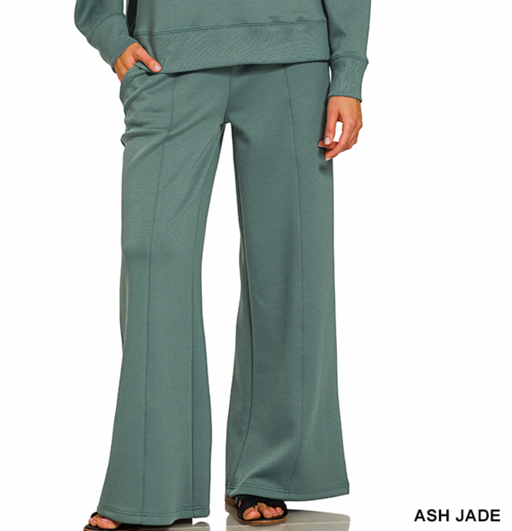 Zenana Scuba Drawstring Lounge Pant- Ash Jade