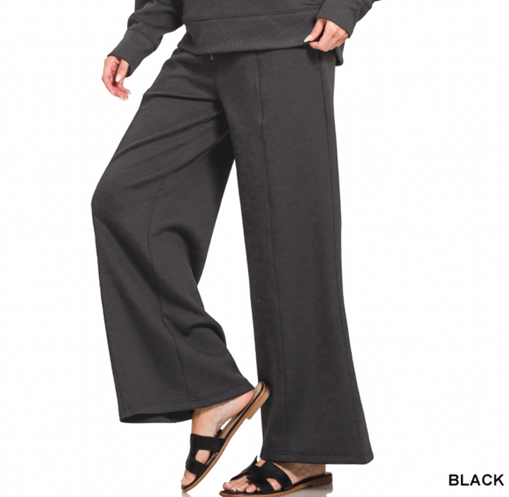 Zenana Scuba Drawstring Lounge Pant- Black