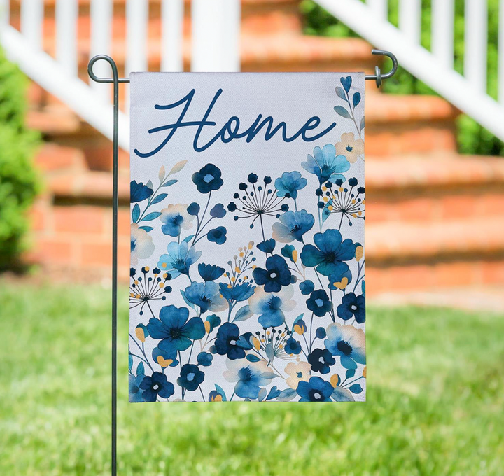 Evergreen VivaStyle Gilded Meadow Burlap Garden Flag "Home"