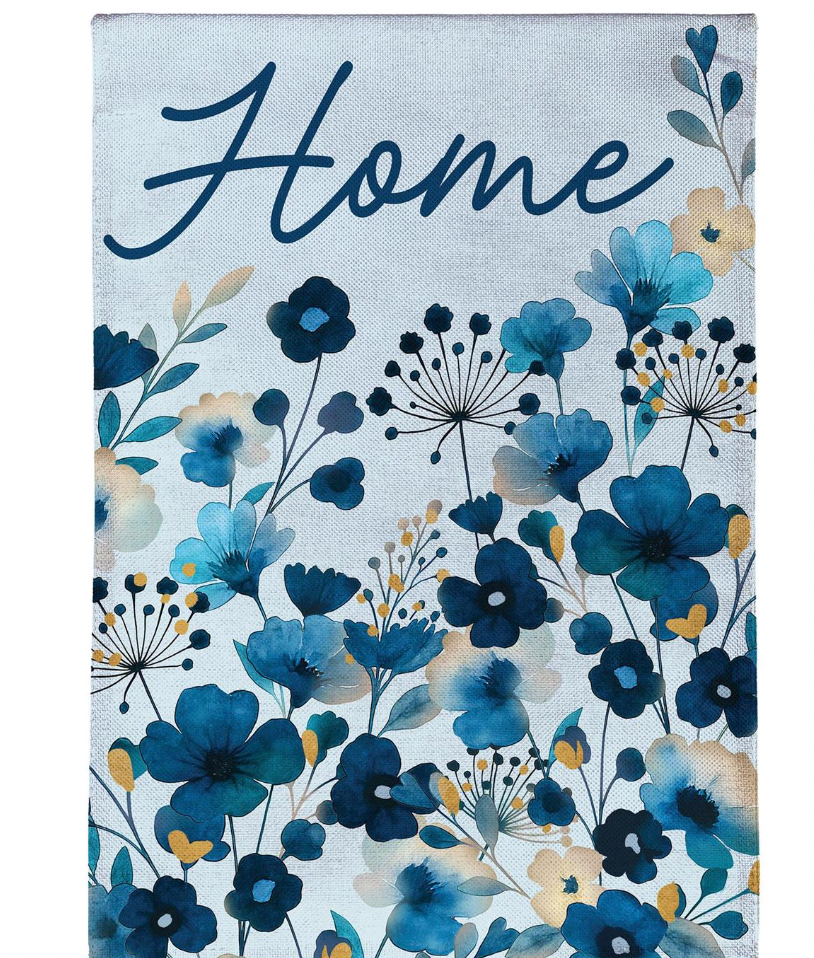 Evergreen VivaStyle Gilded Meadow Burlap Garden Flag "Home"