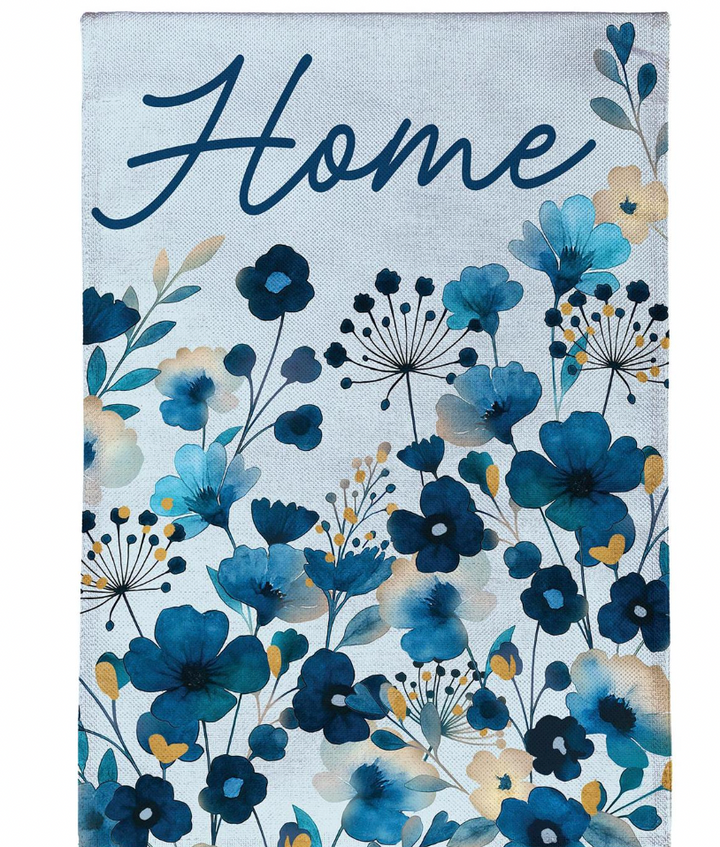 Evergreen VivaStyle Gilded Meadow Burlap Garden Flag "Home"