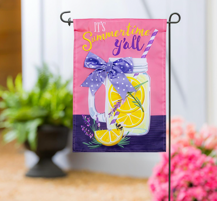 Evergreen Lavender Lemonade Applique Garden Flag