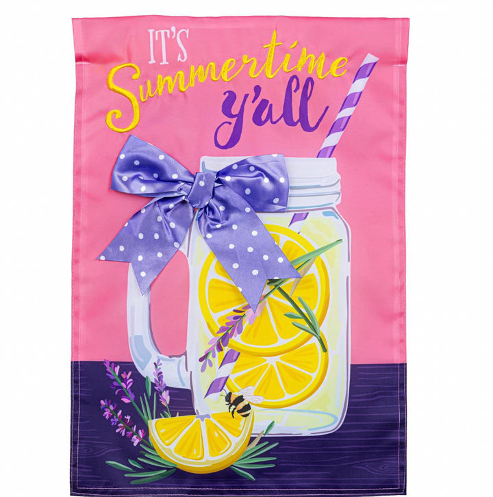 Evergreen Lavender Lemonade Applique Garden Flag