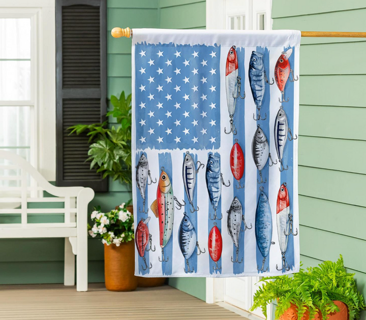 Evergreen Fishing Life Suede House Flag