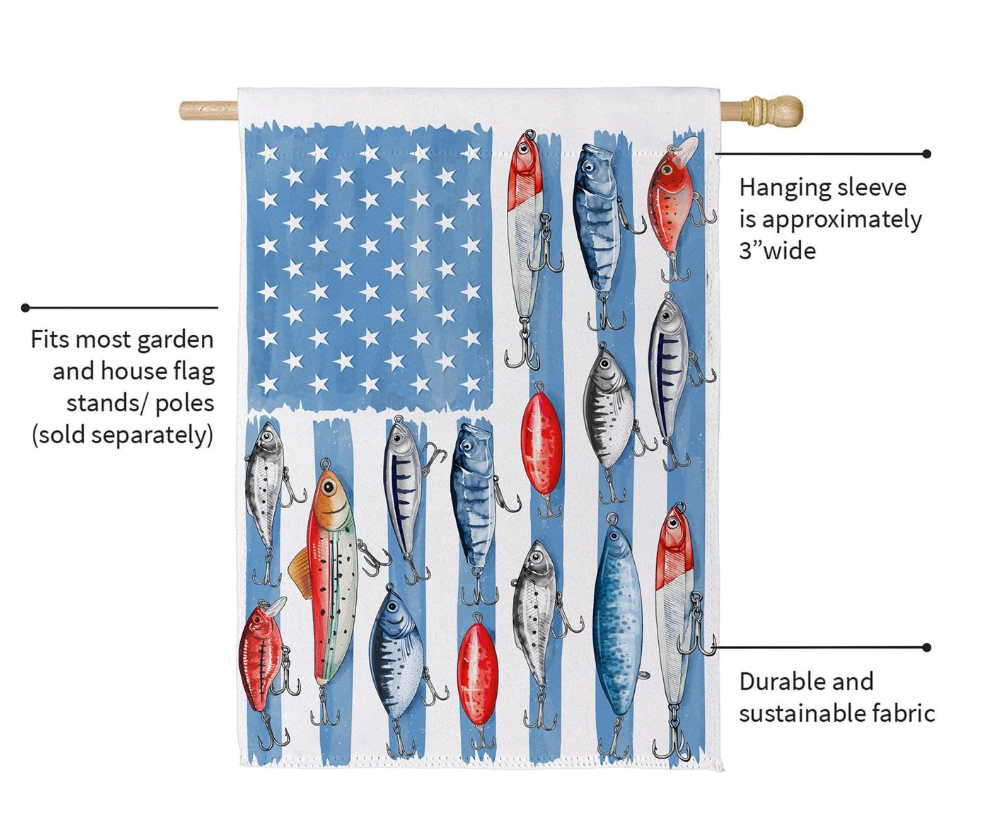 Evergreen Fishing Life Suede House Flag