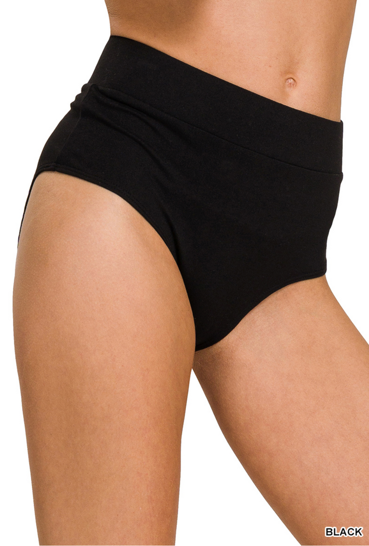 Brushed Microfiber Hi-Wasted Band Underwear