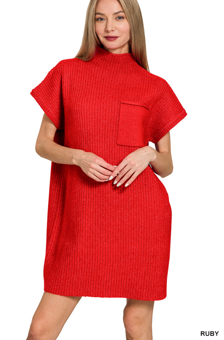 Ruby Mock Neck Short Sleeve Sweater Vest