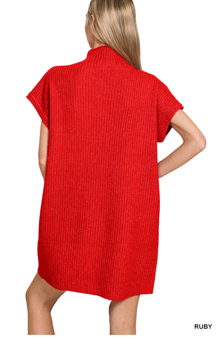 Ruby Mock Neck Short Sleeve Sweater Vest