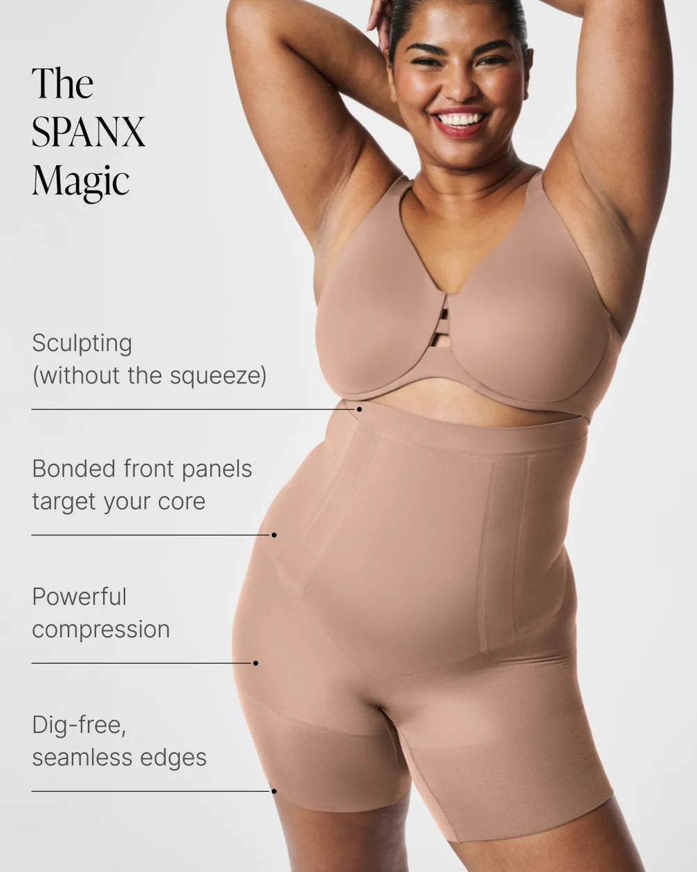 Spanxsculpt OnCore High-Waisted Mid-Thigh Short- Oatmeal