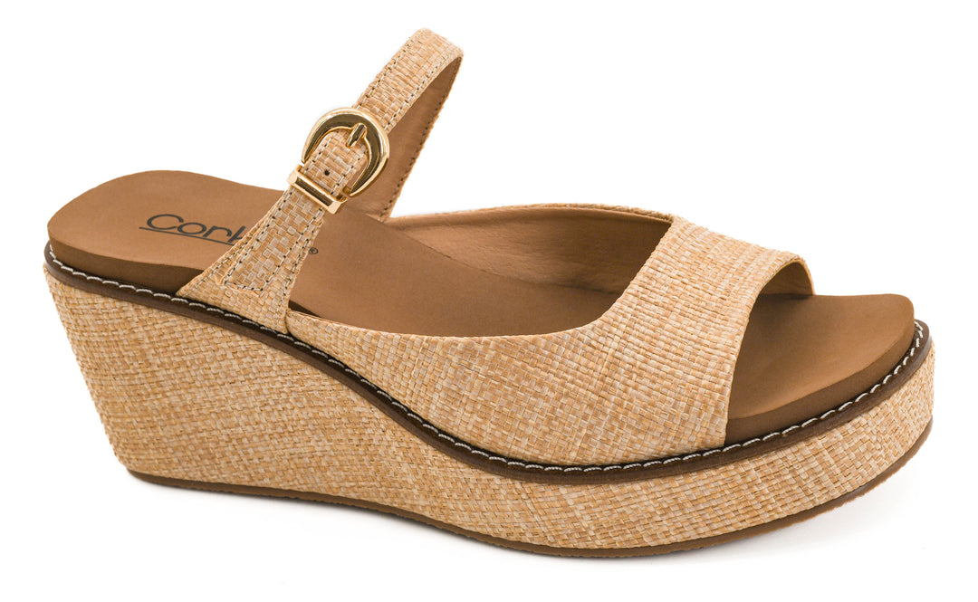Corkys Raffia Treat Yourself Wedge