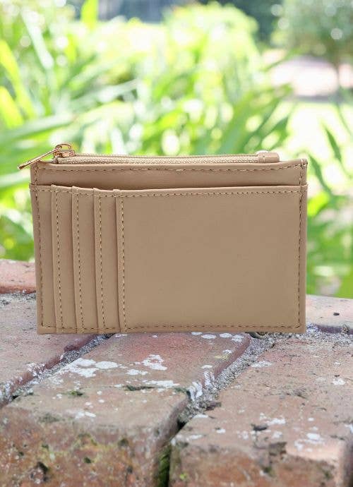 Caroline Hill Molly Zip Card Holder- Nude