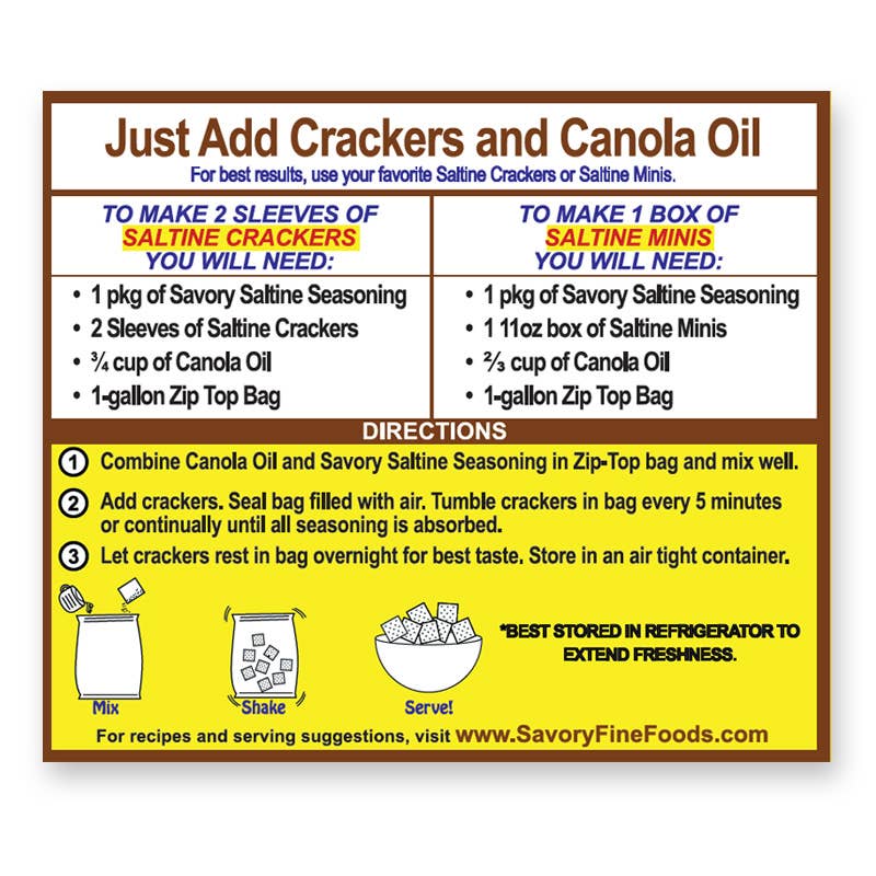 Savory Fine Crackers Party Cracker Seasoning