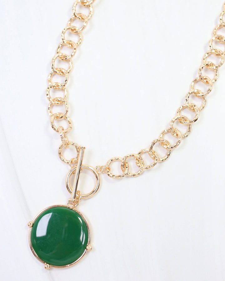 McKinley Pendant Toggle Necklace -Green