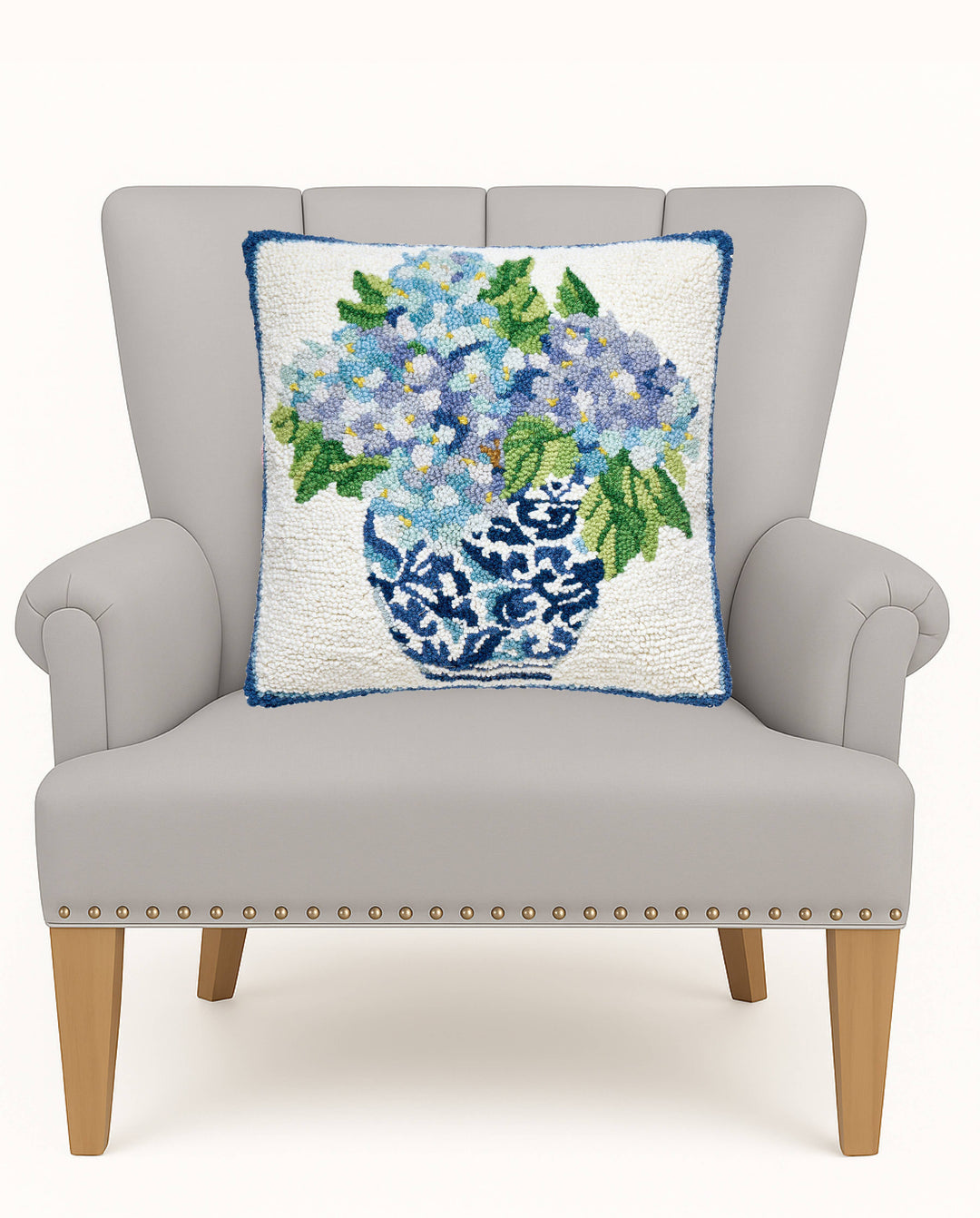 Peking Handicraft Rhapsody In Blue Styler 2 Hook Pillow - Sally Eckman Roberts