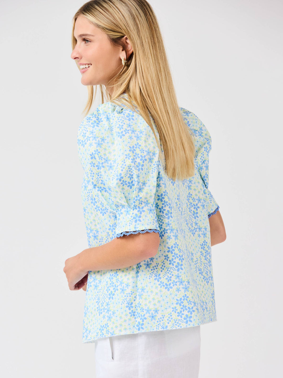 Mary Square Thea Top | Larkspur Fields Blue