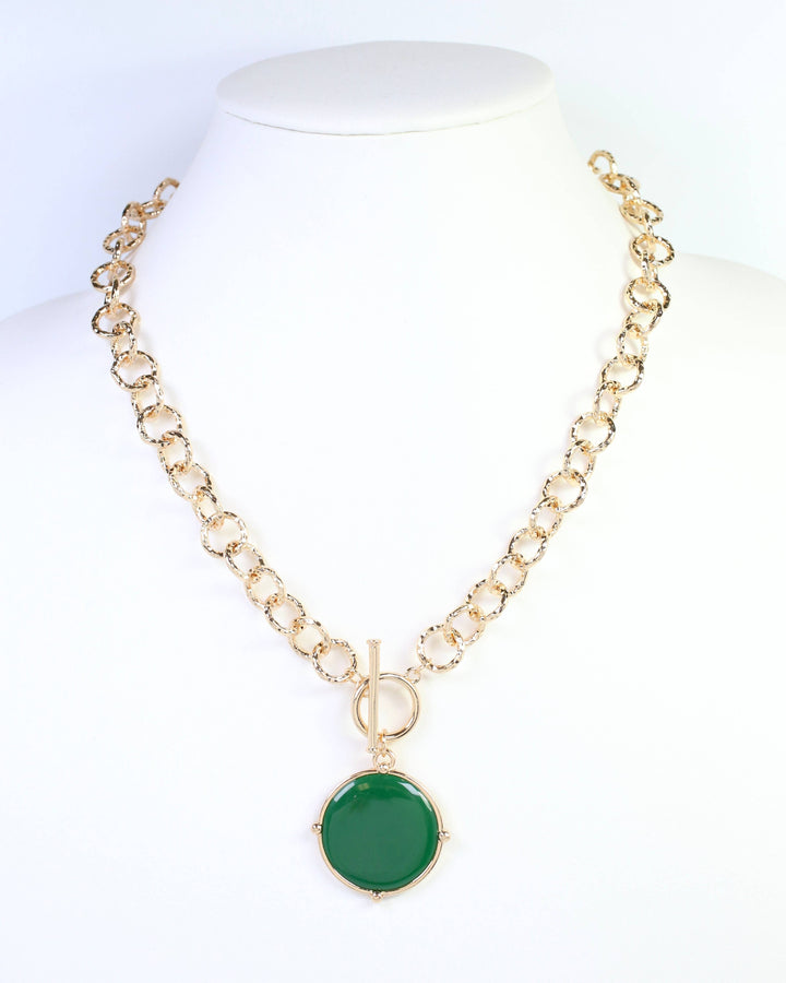 McKinley Pendant Toggle Necklace -Green