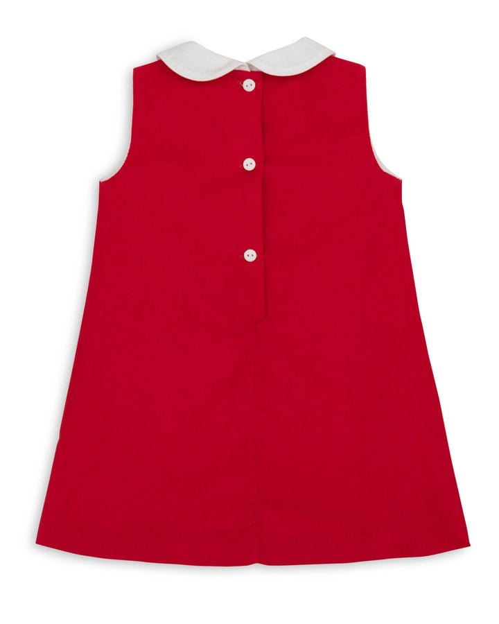 The Capelet Dress in Evelyn - Red Pinwale Corduroy