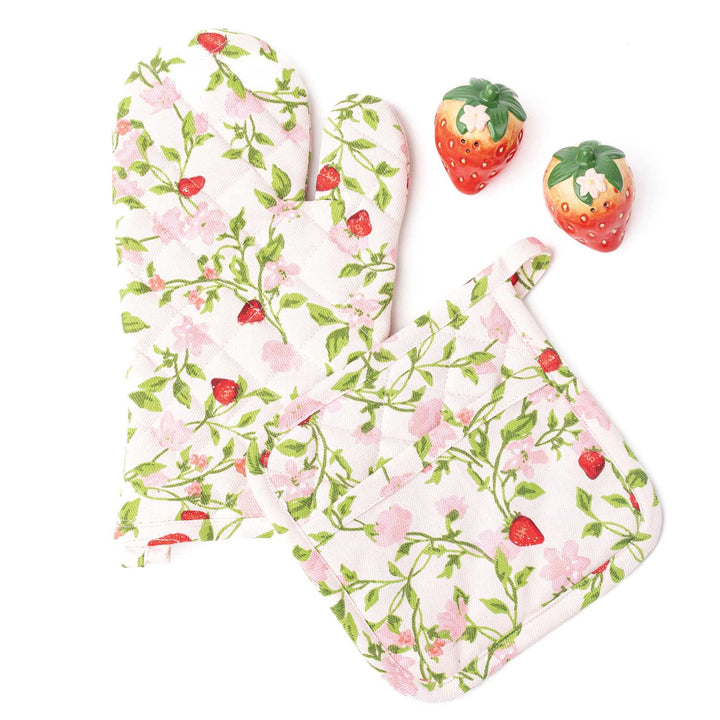 Oak Lane Botanical Berry Oven Mitt Set