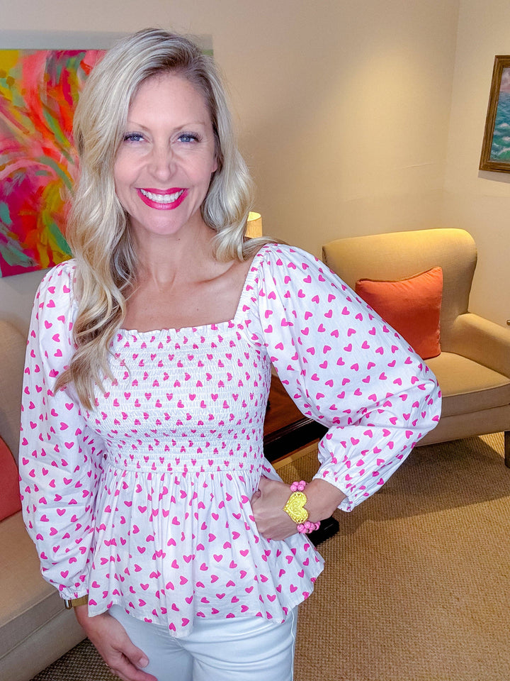 Hidden Truth Bright Pink Double Heart Bracelet