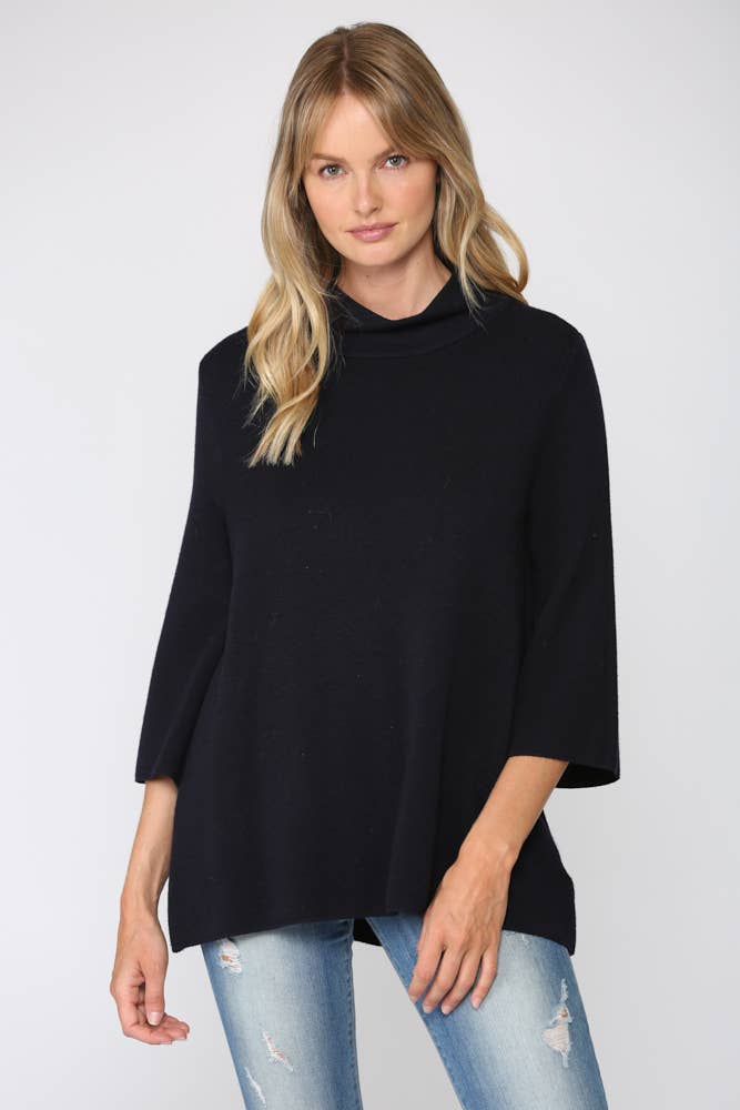 MOCK NECK PULL OVER SWEATER/BELL SLEEVE VA-35