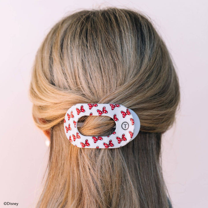 Teleties Flat Round Hair Clip | Medium | Minnie Mouse Loves Her Bows!