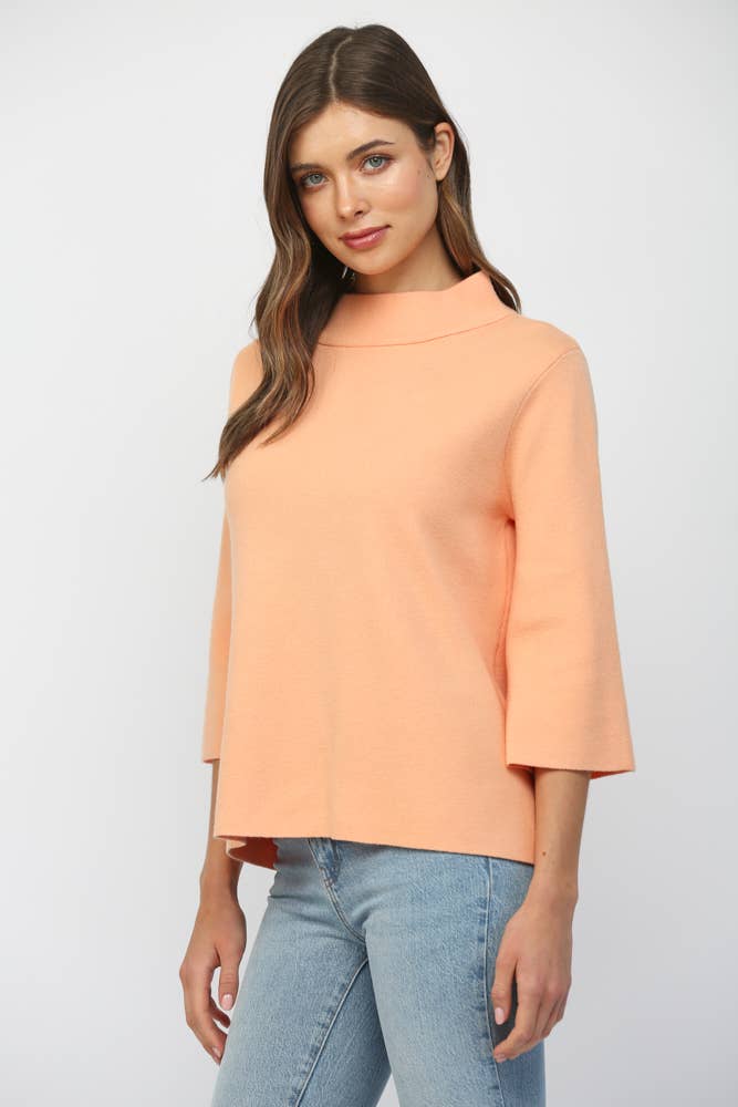 MOCK NECK PULLOVER SWEATER/BELL SLEEVE VA-35