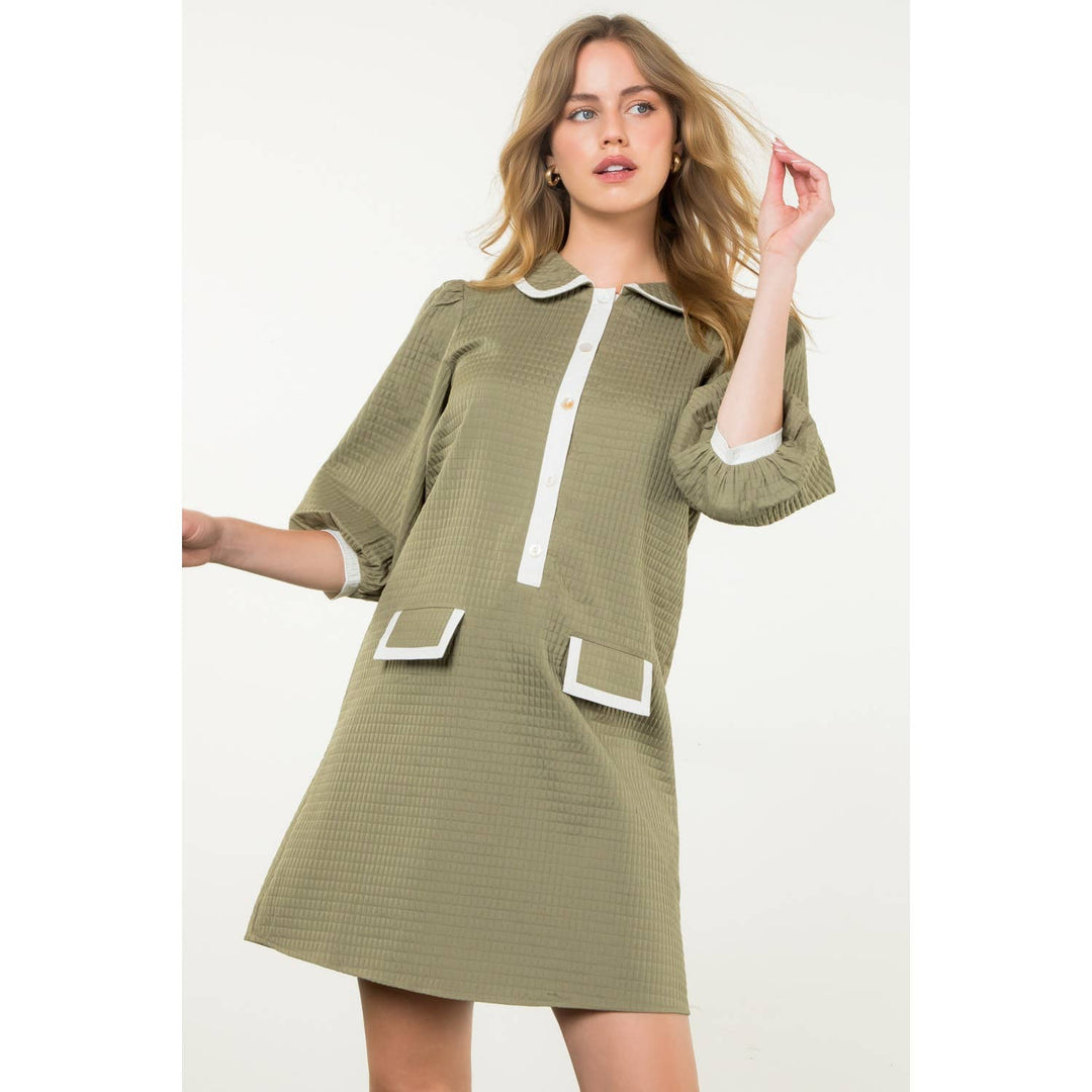 Long Sleeve Textured Midi Dress