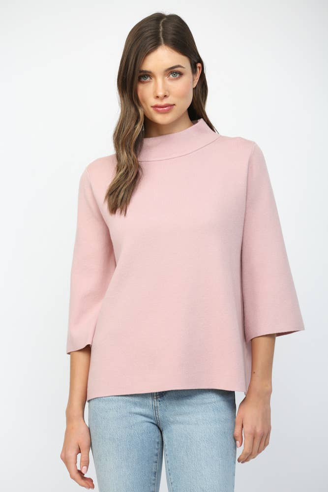 MOCK NECK PULLOVER SWEATER/BELL SLEEVE VA-35