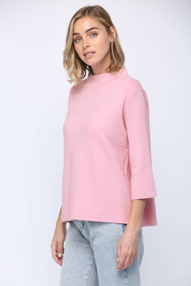 MOCK NECK PULL OVER SWEATER/BELL SLEEVE VA-35