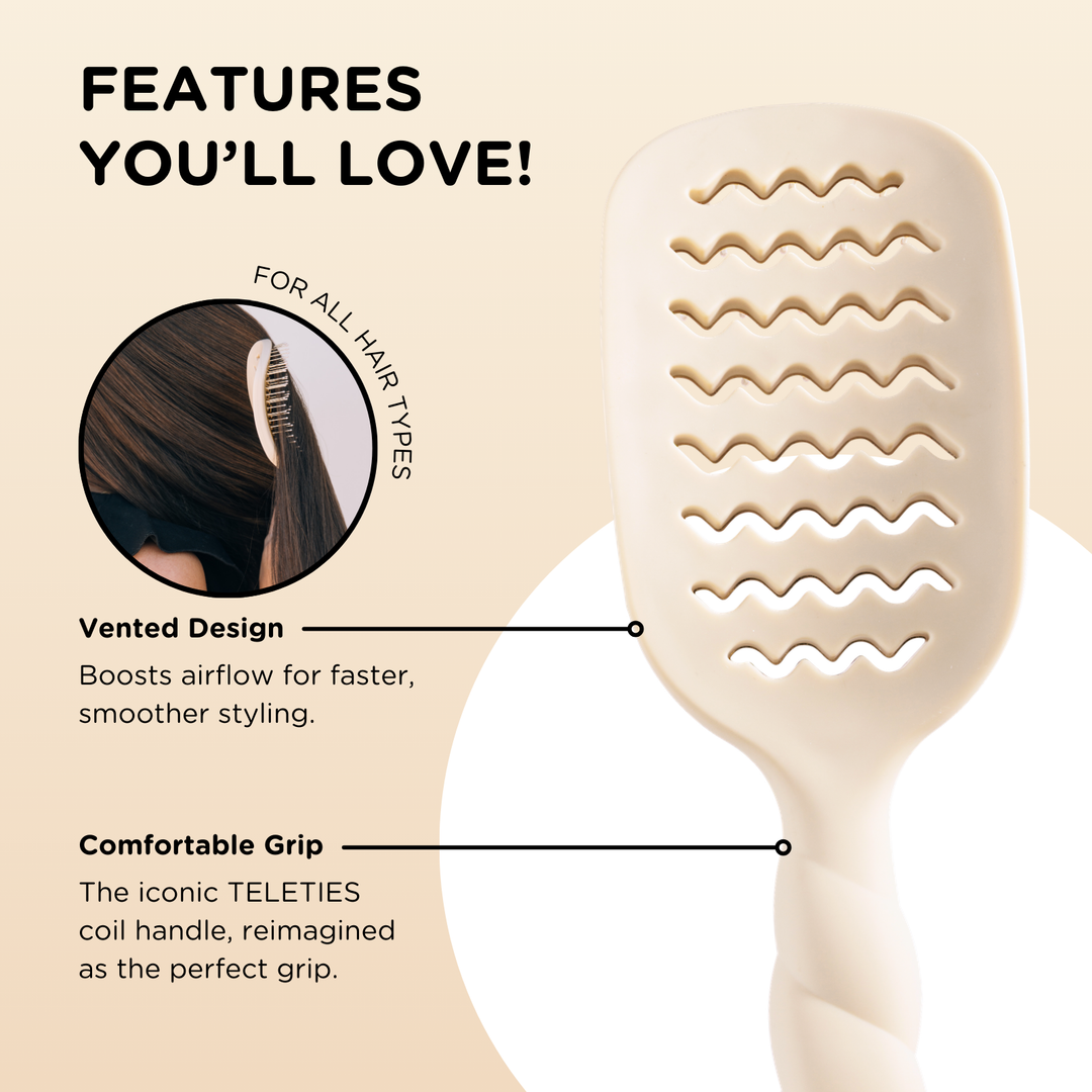 Teleties Vented Hair Brush | Tan