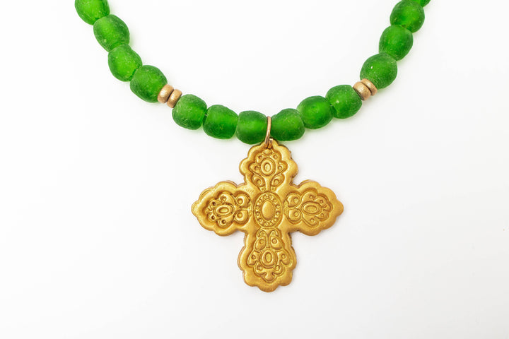 Hidden Truth Jewelry Green African Glass with Susie Cross
