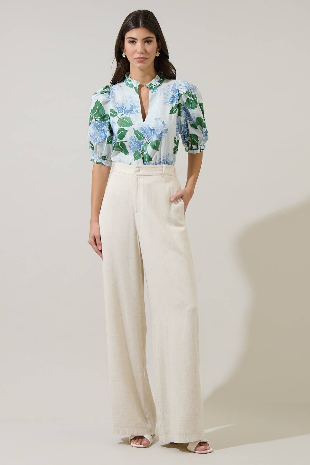 Mirla Floral Terri Puff Sleeve Top