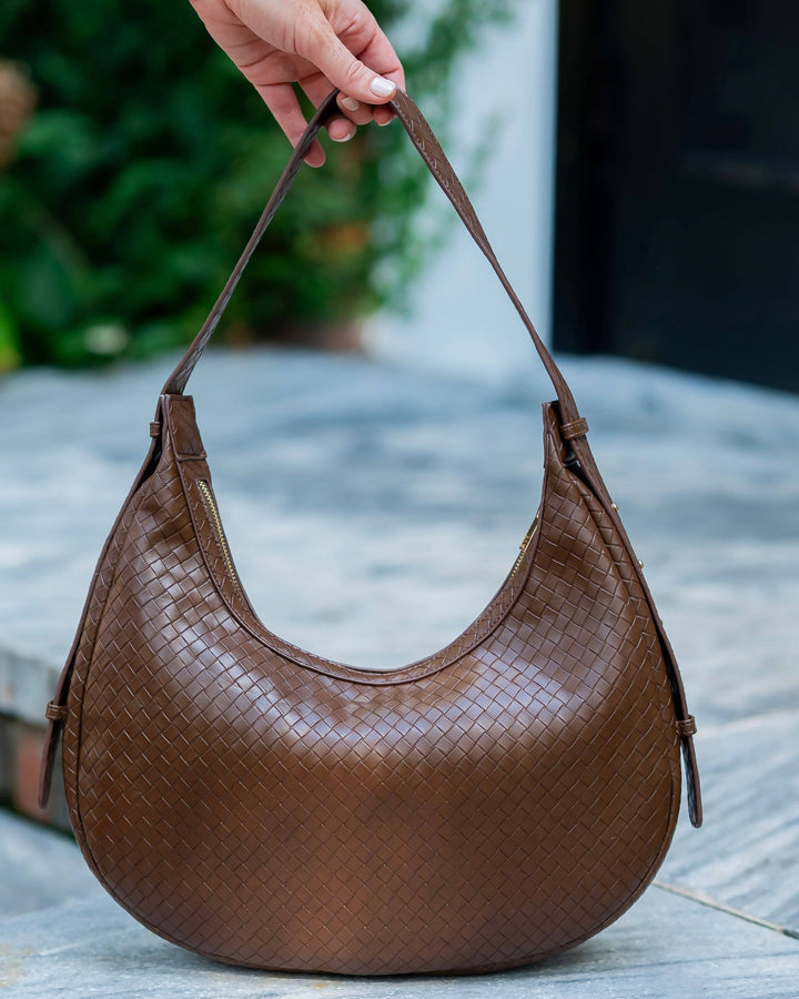 Winslow Curved Bag Woven Chocolate