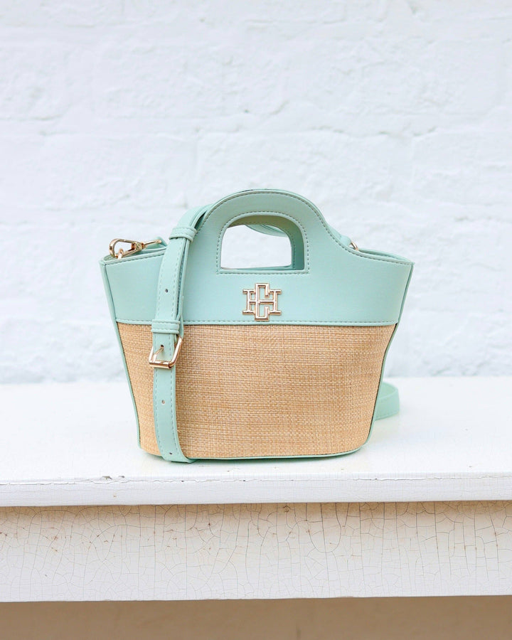 Caroline Hill Emma Mini Tote Natural Mint