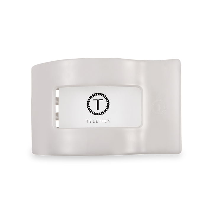 Teleties Flat Rectangle Hair Clip | Medium | Coconut White
