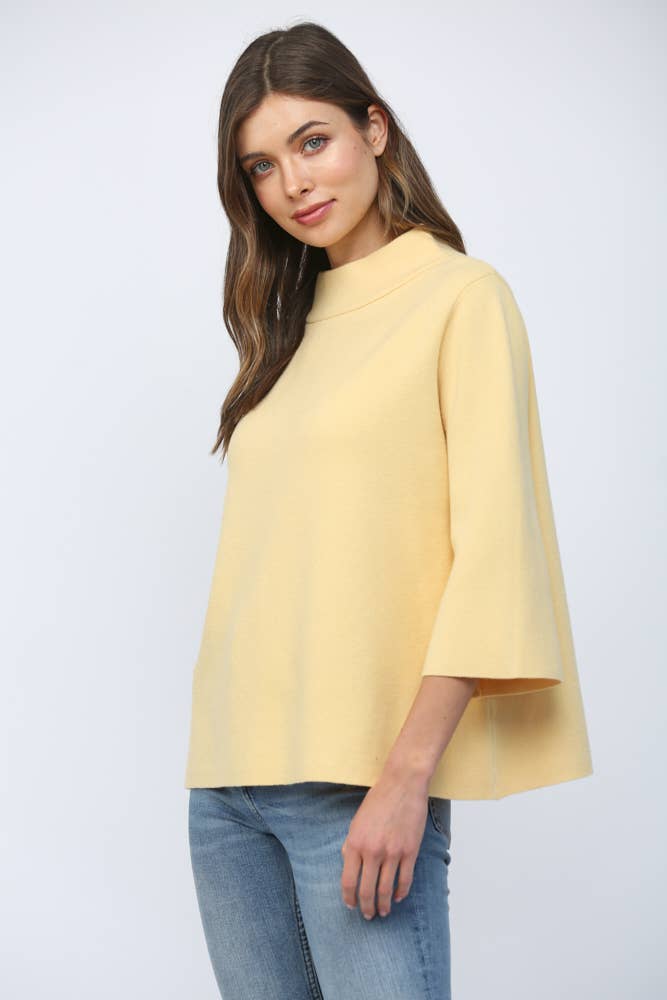 MOCK NECK PULLOVER SWEATER/BELL SLEEVE VA-35