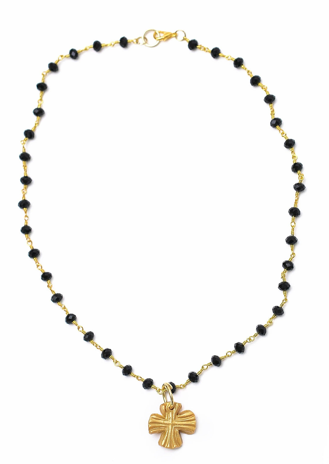 Hidden Truth Black Onyx chain with Julia Cross Necklace