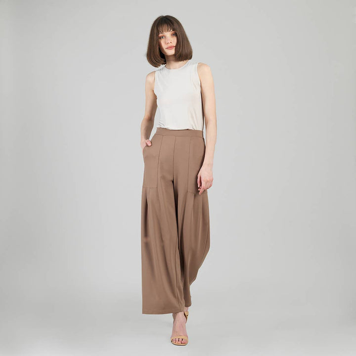 Clara Sun Woo Soft Rayon Knit Wide Leg Pant