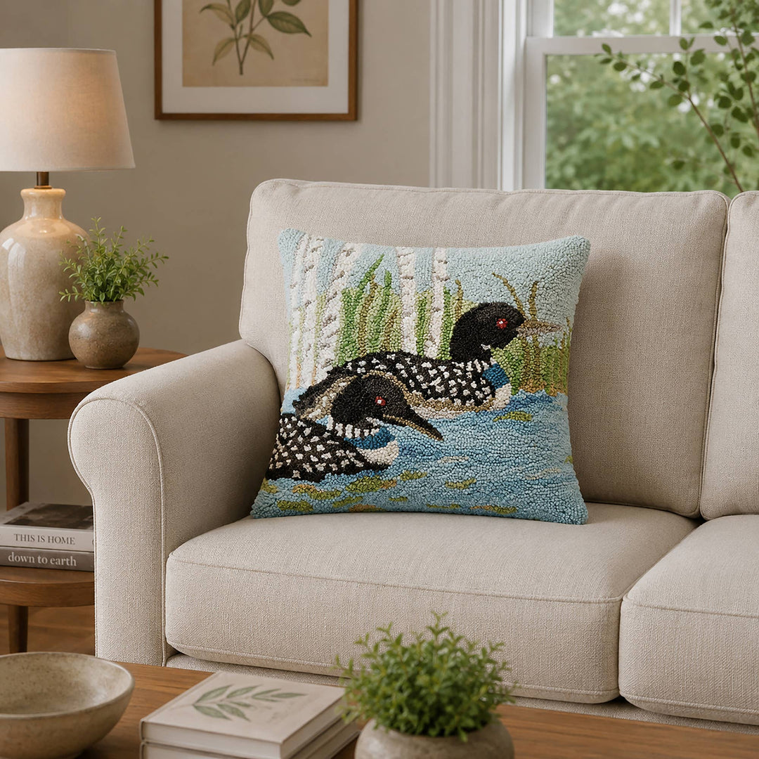 Peking Handicraft Loon Lake Hook Pillow