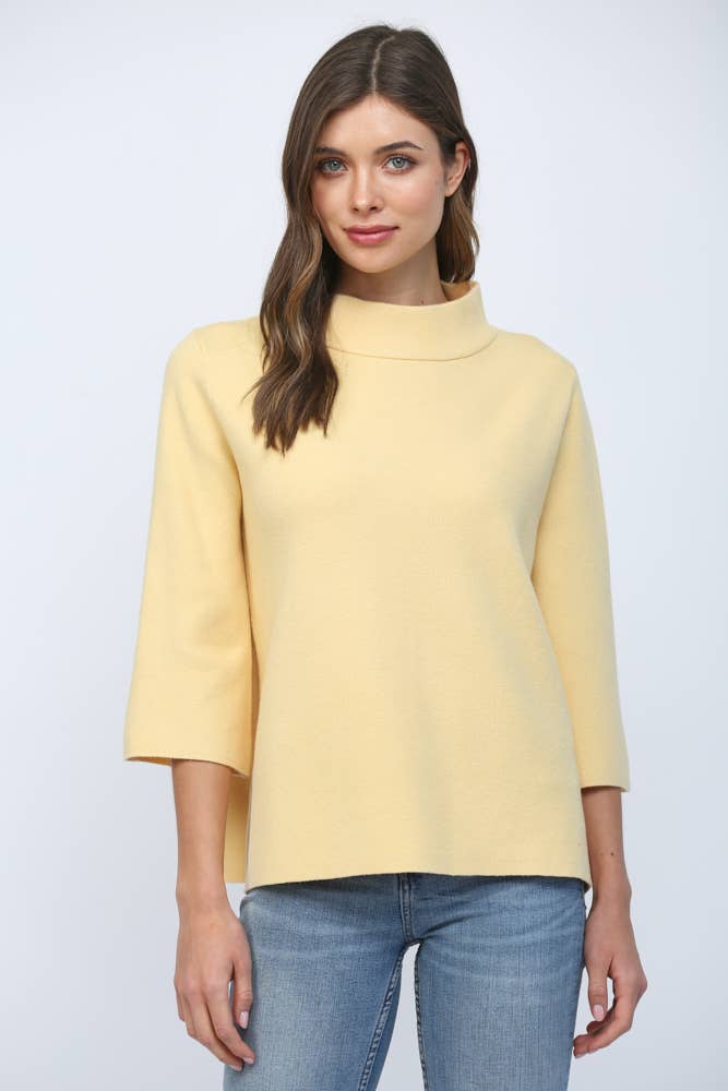 MOCK NECK PULLOVER SWEATER/BELL SLEEVE VA-35