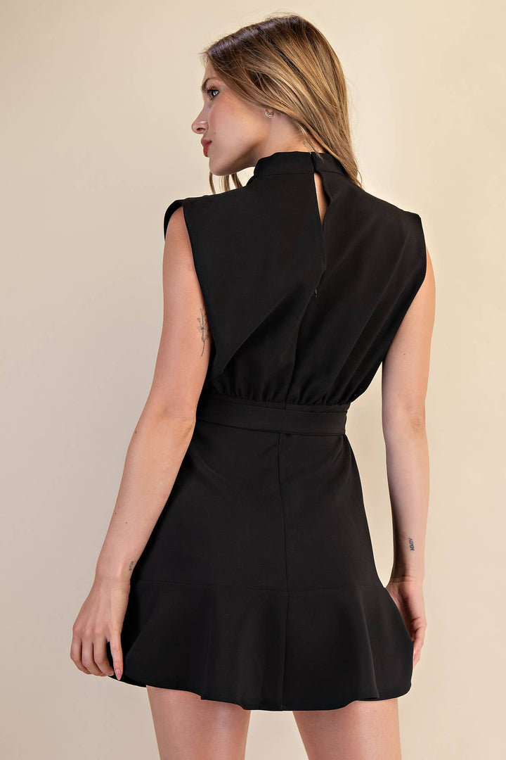 Cowl Neck Sleeveless Mini Dress
