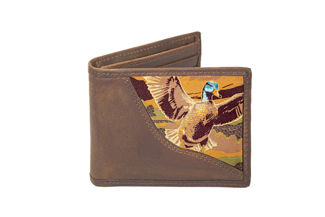 Men's Bifold Woven with Mallord Patch Leather Wallet