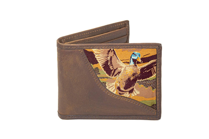 Men's Bifold Woven with Mallord Patch Leather Wallet