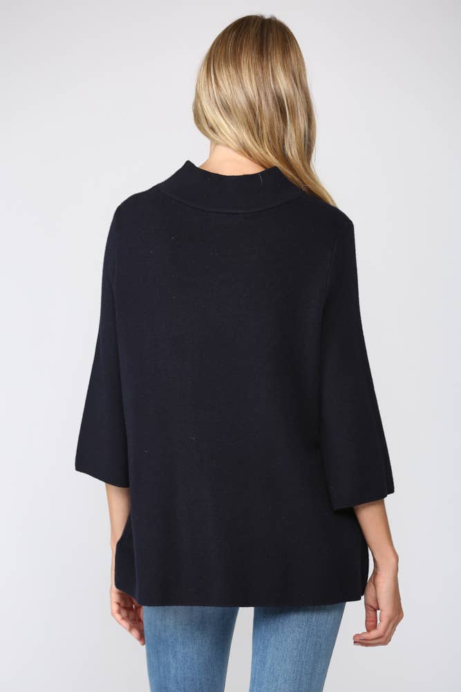 MOCK NECK PULL OVER SWEATER/BELL SLEEVE VA-35