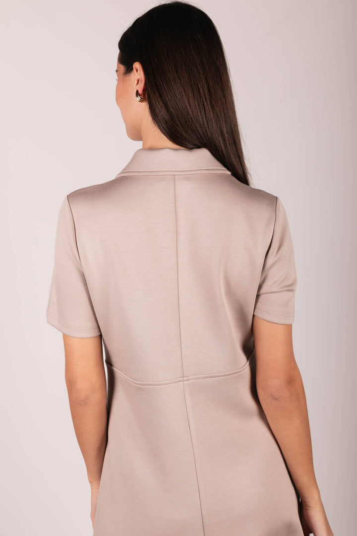 P. CILL Butter Modal Quarter Zip Short Sleeve Dress