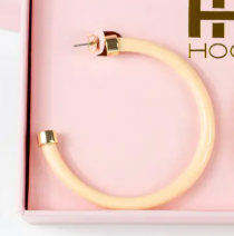 Hoo Hoops Lightweight Large Hoop Earrings - Nude