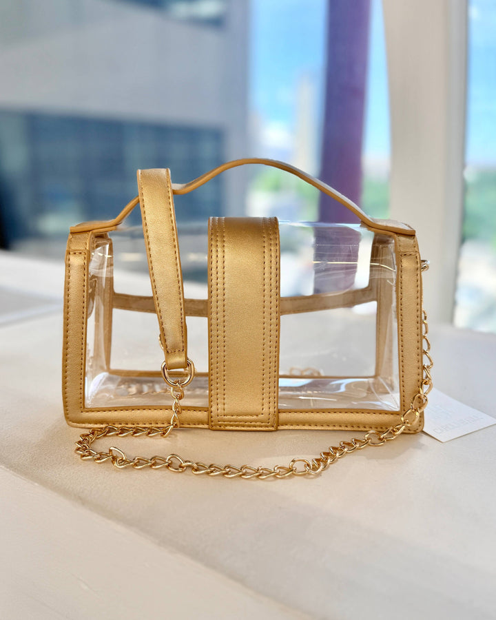 Caroline Hill Grace Clear Bag -Gold