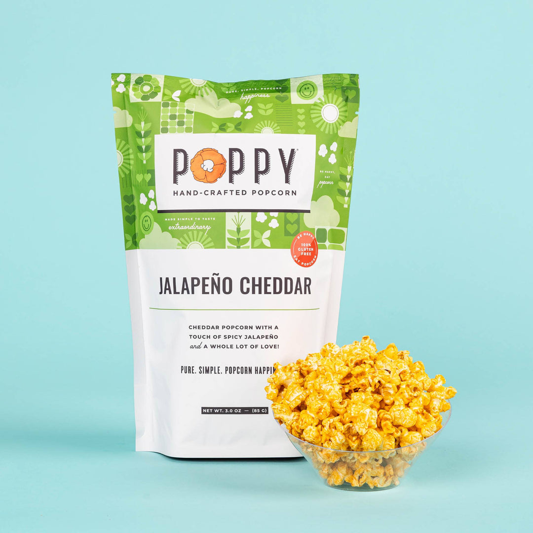 Poppy Jalapeño Cheddar Popcorn