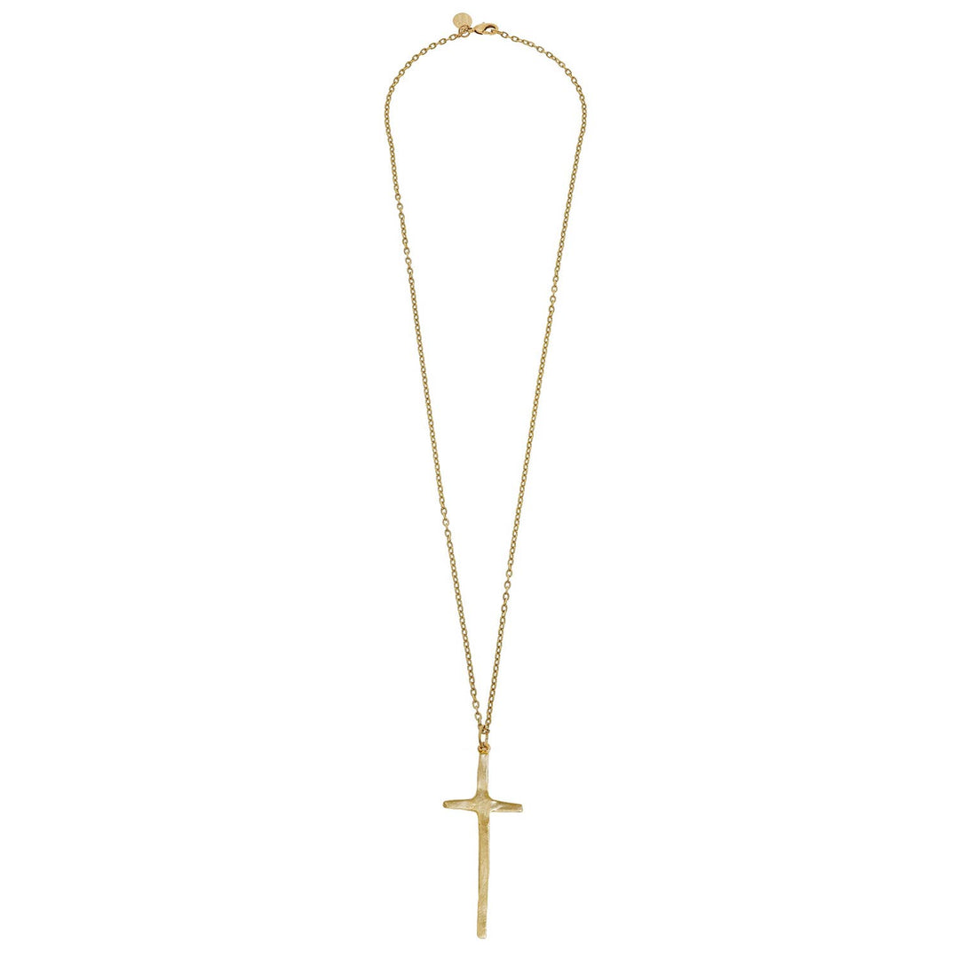 Elongated Long Cross Necklace
