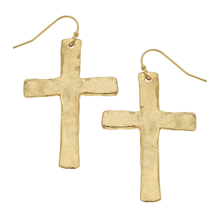 Susan Shaw Gold Cross Earrings